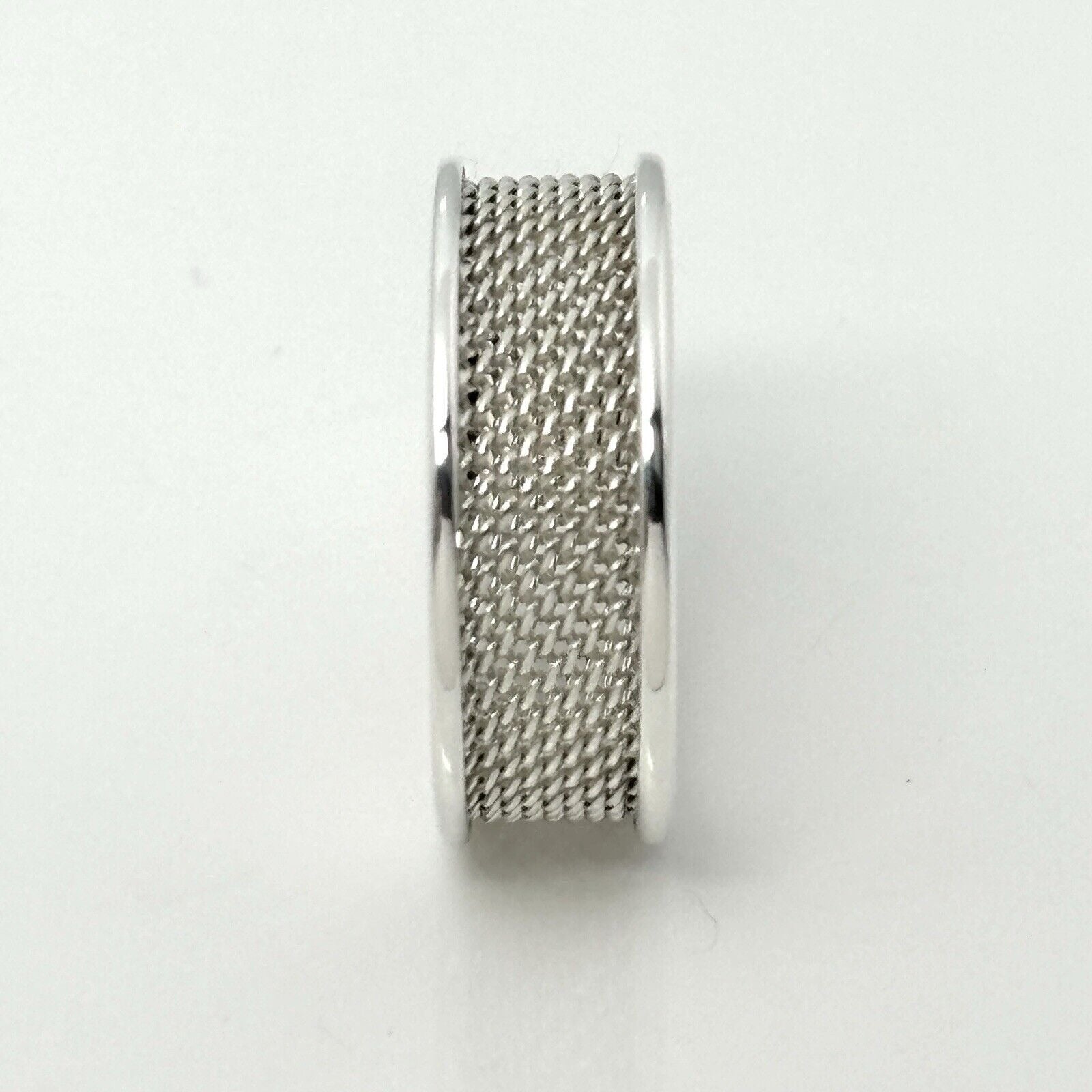 Size 12 Tiffany & Co Open Mesh Weave Ring Unisex Solid Firm