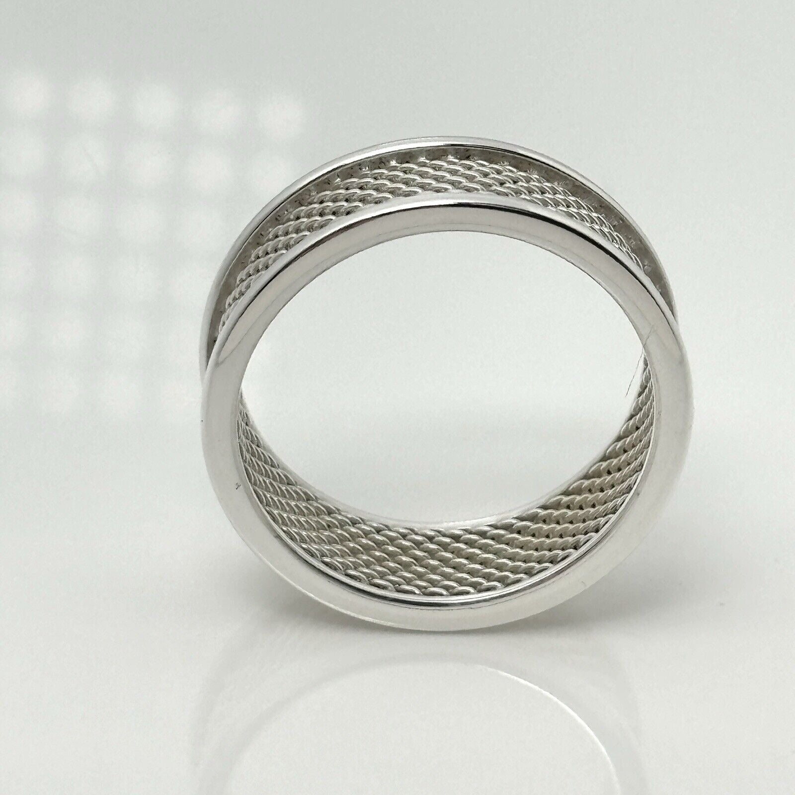 Size 12 Tiffany & Co Open Mesh Weave Ring Unisex Solid Firm