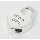 Tiffany & Co. It's A Girl Baby Heart Charm Padlock Lock or Pendant in Silver-1