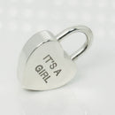 Tiffany & Co. It's A Girl Baby Heart Charm Padlock Lock or Pendant in Silver-3
