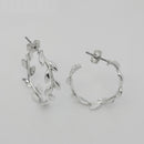 Tiffany Olive Leaf Large Hoop Earrings in Sterling Silver Paloma Picasso-2