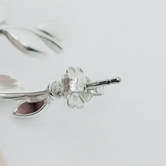 Tiffany Olive Leaf Large Hoop Earrings in Sterling Silver Paloma Picasso