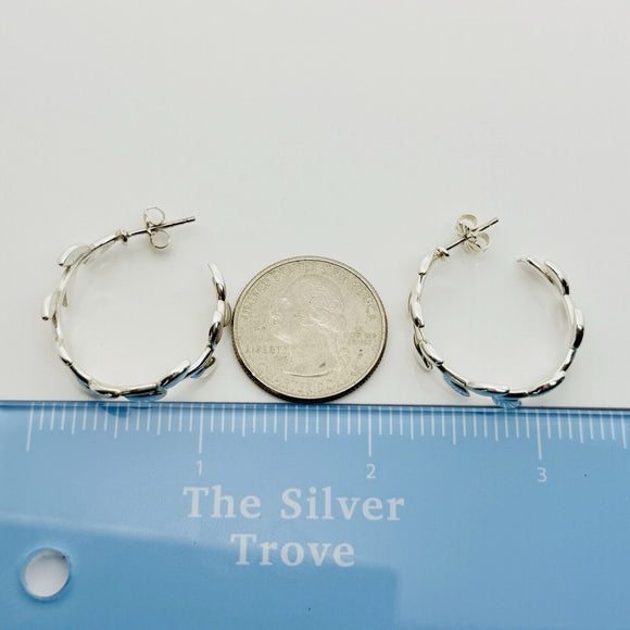 Tiffany Olive Leaf Large Hoop Earrings in Sterling Silver Paloma Picasso
