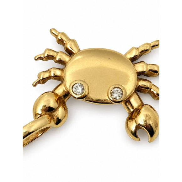 Tiffany & Co. Gold Crab Charm with Diamond Eyes 18K 750 Yellow Gold