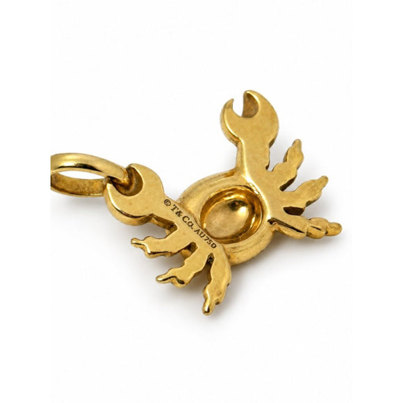 Tiffany & Co. Gold Crab Charm with Diamond Eyes 18K 750 Yellow Gold