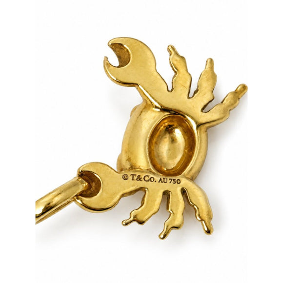 Tiffany & Co. Gold Crab Charm with Diamond Eyes 18K 750 Yellow Gold