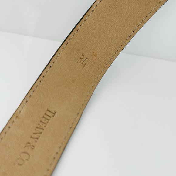 Tiffany & Co Black Leather Calfskin Mens Belt Size 34