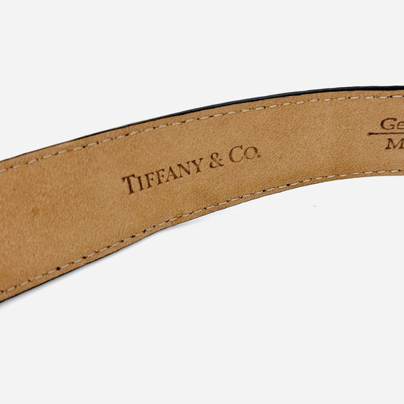 Tiffany & Co Black Leather Calfskin Mens Belt Size 34