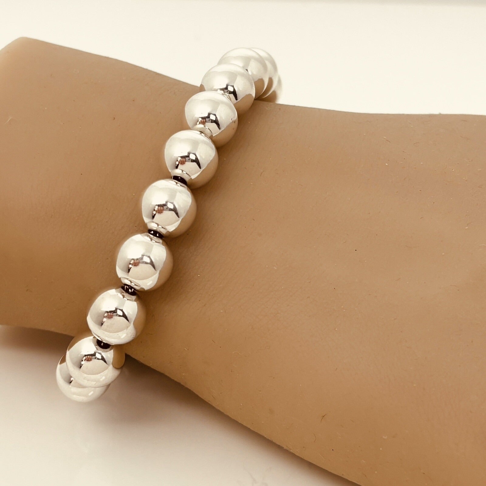 7.75" Tiffany & Co HardWear Ball Bracelet in Silver 10mm Bead Size Medium