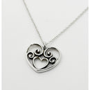 16" Tiffany Enchant Heart Filigree Pendant Necklace in Silver-1