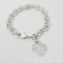 8.5" Large Tiffany & Co I LOVE YOU Notes Heart Script Charm Bracelet in Silver-1