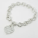 8.5" Large Tiffany & Co I LOVE YOU Notes Heart Script Charm Bracelet in Silver-2