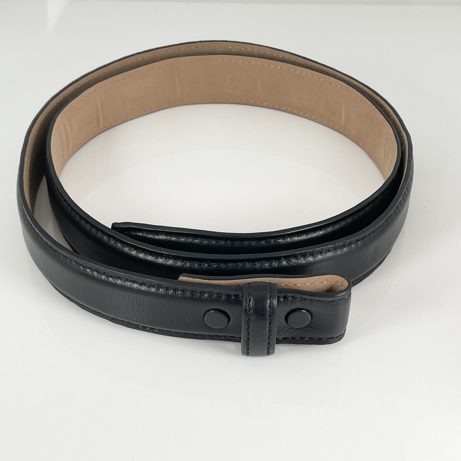 Tiffany Black Leather Mens Belt Size 34