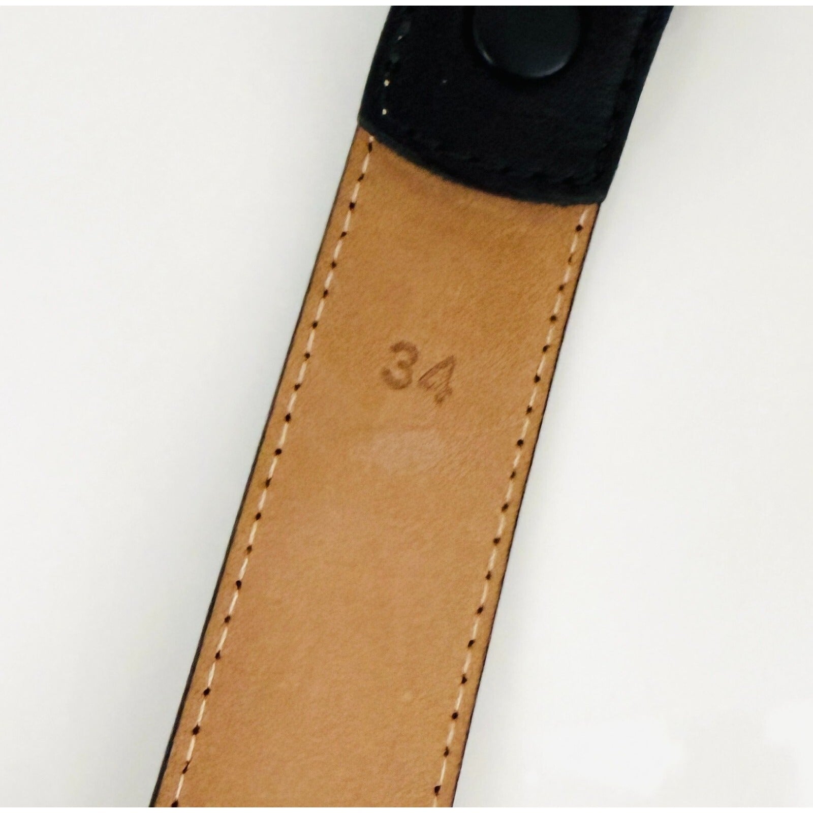 Tiffany Black Leather Mens Belt Size 34