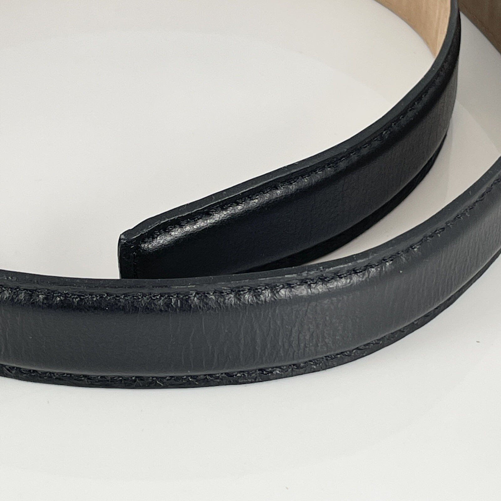 Tiffany Black Leather Mens Belt Size 34