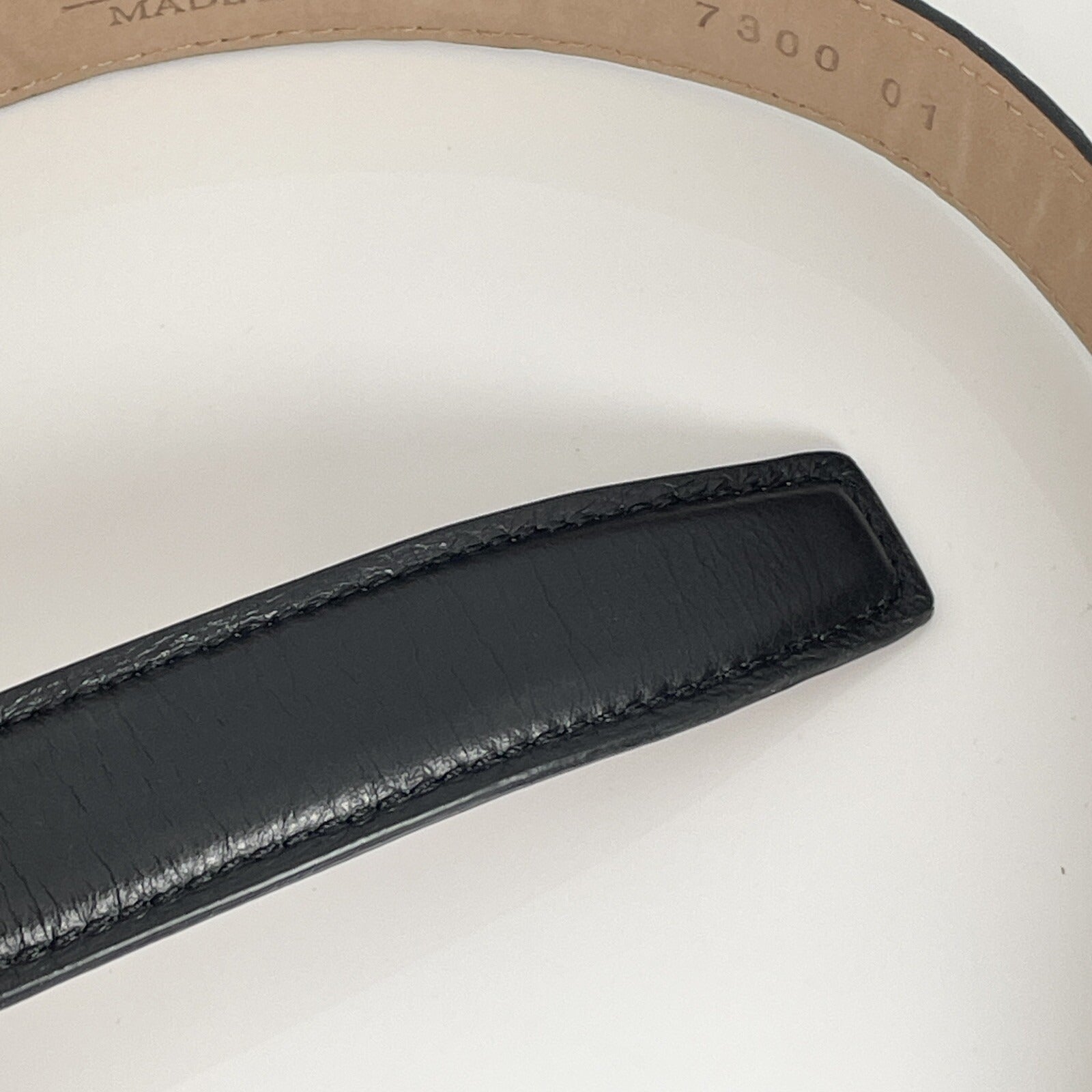 Tiffany Black Leather Mens Belt Size 34