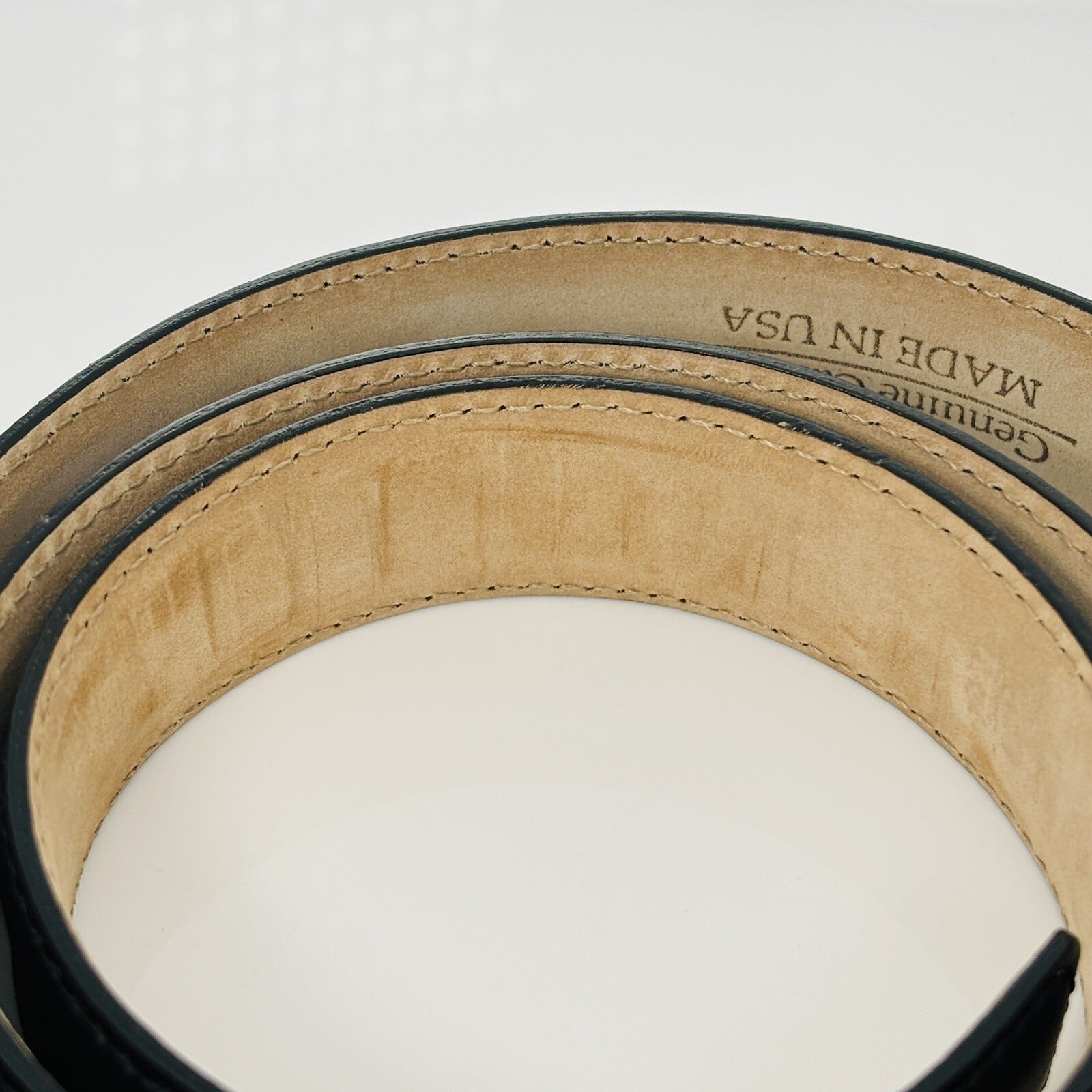 Tiffany Black Leather Mens Belt Size 34