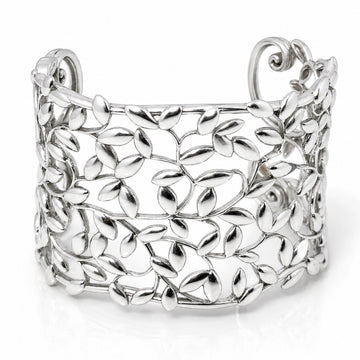 6.5" Tiffany & Co. Olive Leaf Wide Cuff Bracelet  by Paloma Picasso in Silver