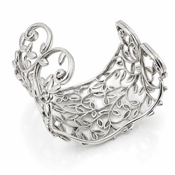 6.5" Tiffany & Co. Olive Leaf Wide Cuff Bracelet  by Paloma Picasso in Silver - 0