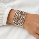 6.5" Tiffany & Co. Olive Leaf Wide Cuff Bracelet  by Paloma Picasso in Silver-5