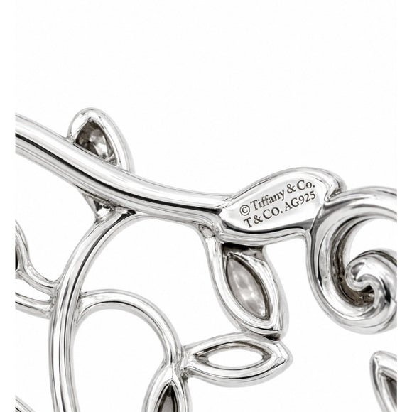 6.5" Tiffany & Co. Olive Leaf Wide Cuff Bracelet  by Paloma Picasso in Silver