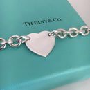 7.5" Medium Please Return To Tiffany & Co Center Heart Charm Bracelet in Silver-5