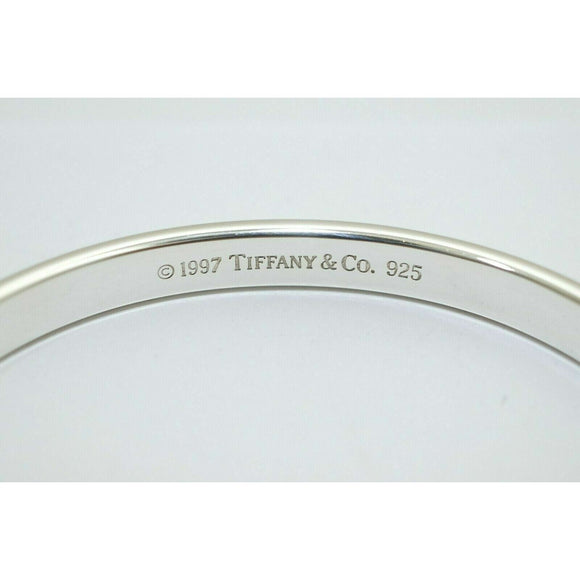 Large 7.75" Tiffany & Co 1837 Oval Bangle Bracelet in Sterling Silver