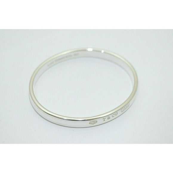 Large 7.75" Tiffany & Co 1837 Oval Bangle Bracelet in Sterling Silver
