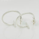 Tiffany T Square Wire Smile Medium 0.90" Hoop Earrings in Silver-1