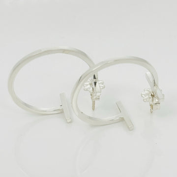 Tiffany T Square Wire Smile Medium 0.90" Hoop Earrings in Silver