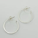 Tiffany T Square Wire Smile Medium 0.90" Hoop Earrings in Silver-4