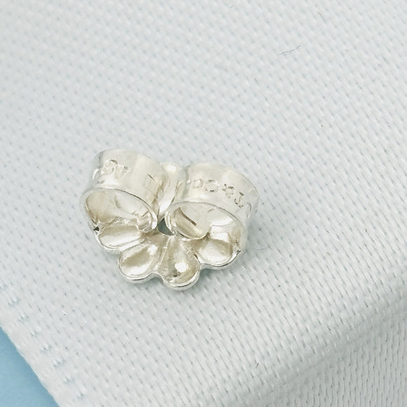 Tiffany T Square Wire Smile Medium 0.90" Hoop Earrings in Silver