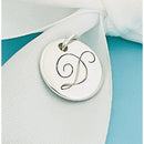 Tiffany Silver Letter D Alphabet Initial Round Circle Notes Charm Pendant-1