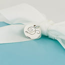 Tiffany Silver Letter D Alphabet Initial Round Circle Notes Charm Pendant-5