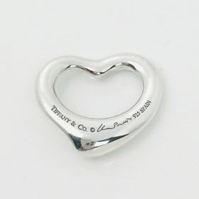 Tiffany Elsa Peretti Mini Small Open Heart Pendant Charm in Sterling Silver