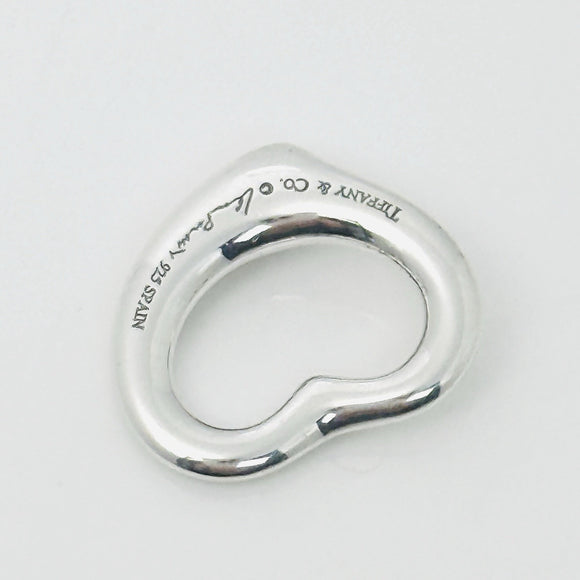 Tiffany Elsa Peretti Mini Small Open Heart Pendant Charm in Sterling Silver