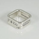 Size 4.5 Tiffany 1837 Square Ring in Sterling Silver Unisex Mens-1