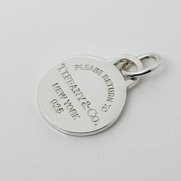 Please Return to Tiffany & Co Silver Round Tag Circle Charm or Pendant in Silver - 0