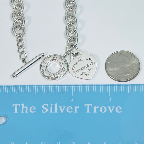 16.5" Please Return to Tiffany & Co Heart Tag Toggle Necklace in Silver