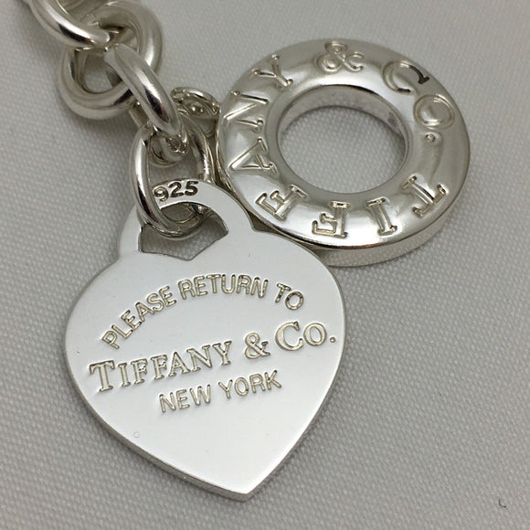 18" Please Return to Tiffany & Co Heart Tag Toggle Necklace in Silver