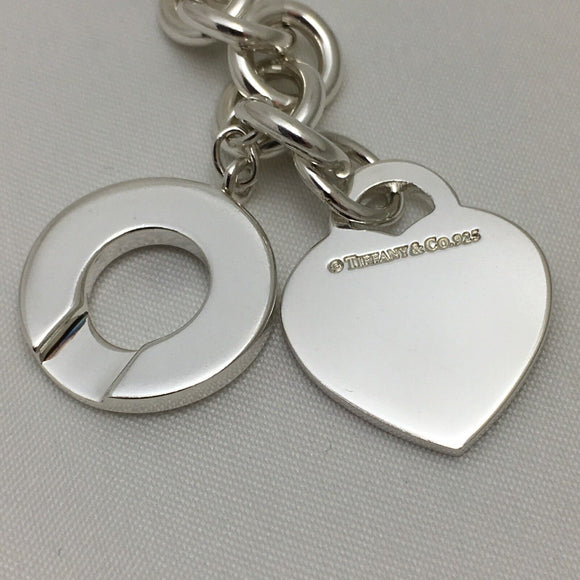 18" Please Return to Tiffany & Co Heart Tag Toggle Necklace in Silver