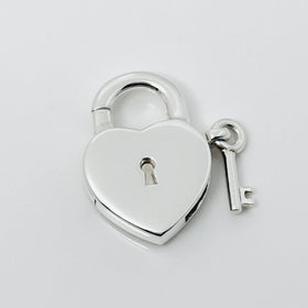 Tiffany & Co Clip Heart Key Keyhole Padlock Charm or Pendant in Sterling Silver