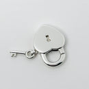 Tiffany & Co Clip Heart Key Keyhole Padlock Charm or Pendant in Sterling Silver-4
