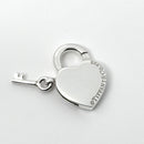 Tiffany & Co Clip Heart Key Keyhole Padlock Charm or Pendant in Sterling Silver-6