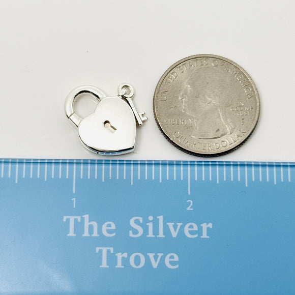Tiffany & Co Clip Heart Key Keyhole Padlock Charm or Pendant in Sterling Silver