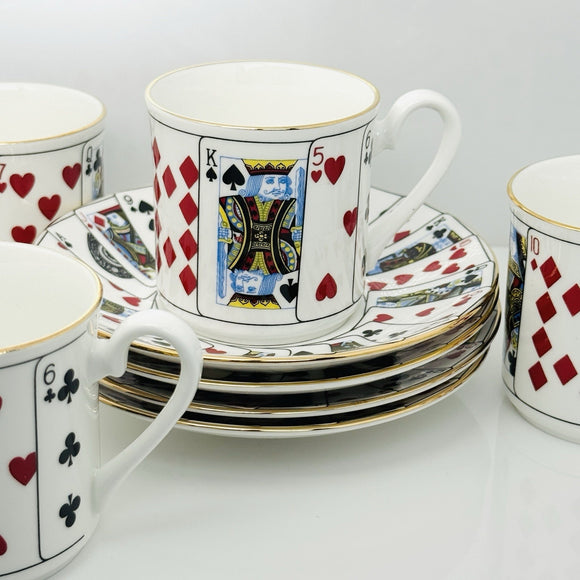 1 Set Tiffany & Co Espresso Expresso Demitasse Cup Poker Playing Cards Deck Game
