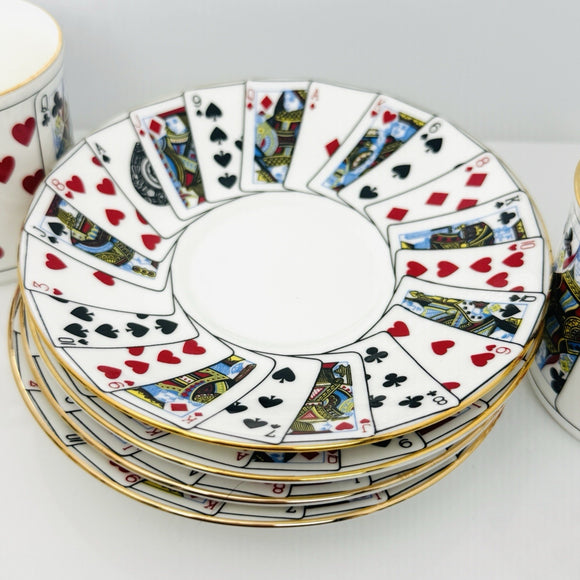 1 Set Tiffany & Co Espresso Expresso Demitasse Cup Poker Playing Cards Deck Game