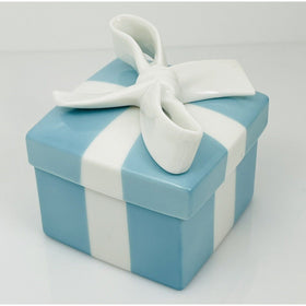 2" Small Tiffany Blue Gift Box White Porcelain Bone China Trinket Jewelry