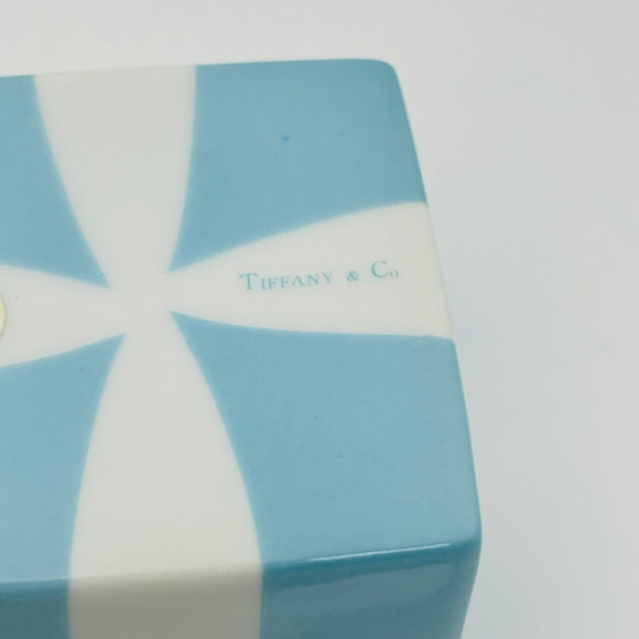 2" Small Tiffany Blue Gift Box White Porcelain Bone China Trinket Jewelry