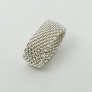 Size 10 Tiffany & Co Somerset Ring Mesh Weave Mens Unisex in Sterling Silver-5